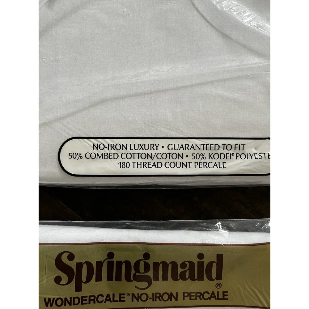 Vintage Springmaid Combed Percale Double Flat Sheet 81x96 White NIP Lot Of 2
